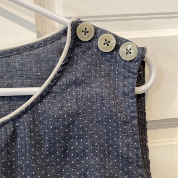 Mod cloth blue with white Swiss dots summer top size extra large - Picture 6 of 11